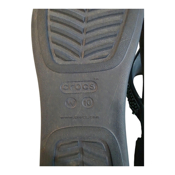 Crocs Monterey Diamante Wedge Flip Sandal Women's Size 10 Navy Blue - Picture 7 of 9